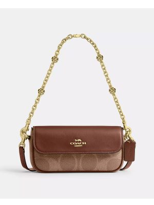 COACH Hailey Flap Bag In Signature Canvas