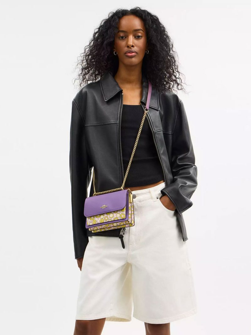 COACH Mini Klare Crossbody Bag In Colorblock With Floral Print - Image 4