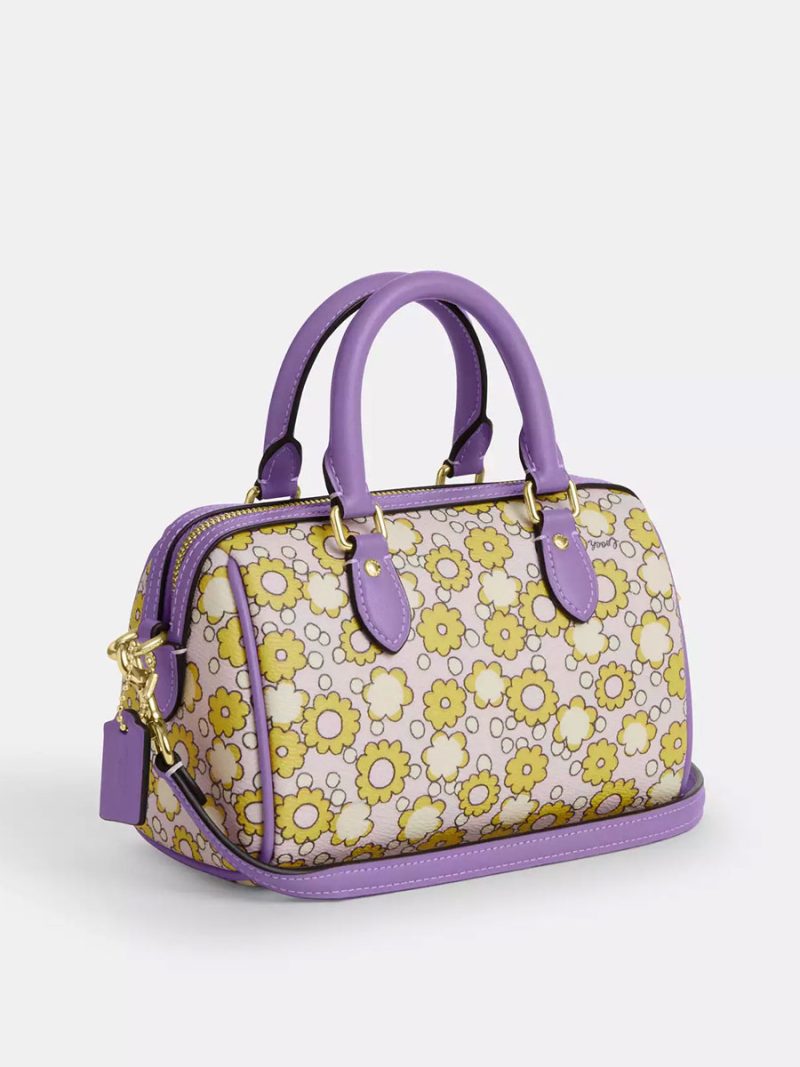 COACH Mini Rowan Crossbody Bag With Floral Print - Image 3