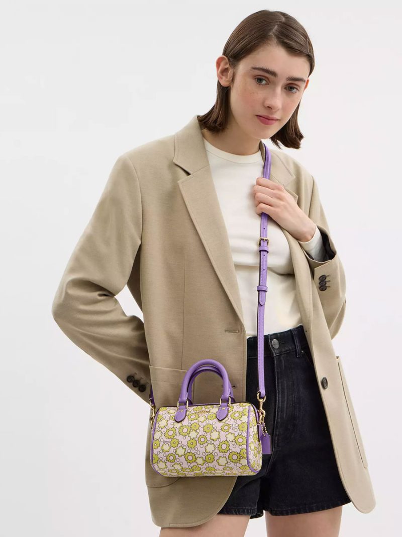COACH Mini Rowan Crossbody Bag With Floral Print - Image 4