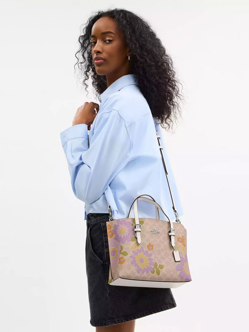 COACH Mollie Tote Bag 25 In Signature Canvas With Floral Print - Image 6