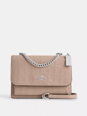 COACH Croc Embossed Leather Klare Crossbody