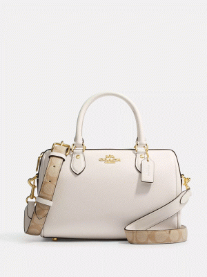 COACH Rowan Satchel With Signature Canvas Detail