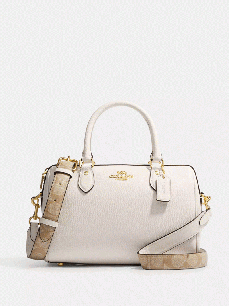 COACH Rowan Satchel With Signature Canvas Detail