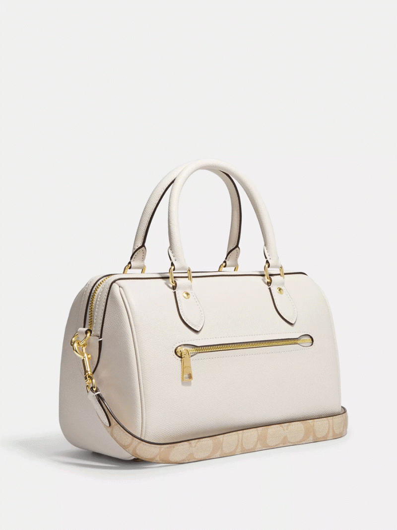 COACH Rowan Satchel With Signature Canvas Detail - Image 3