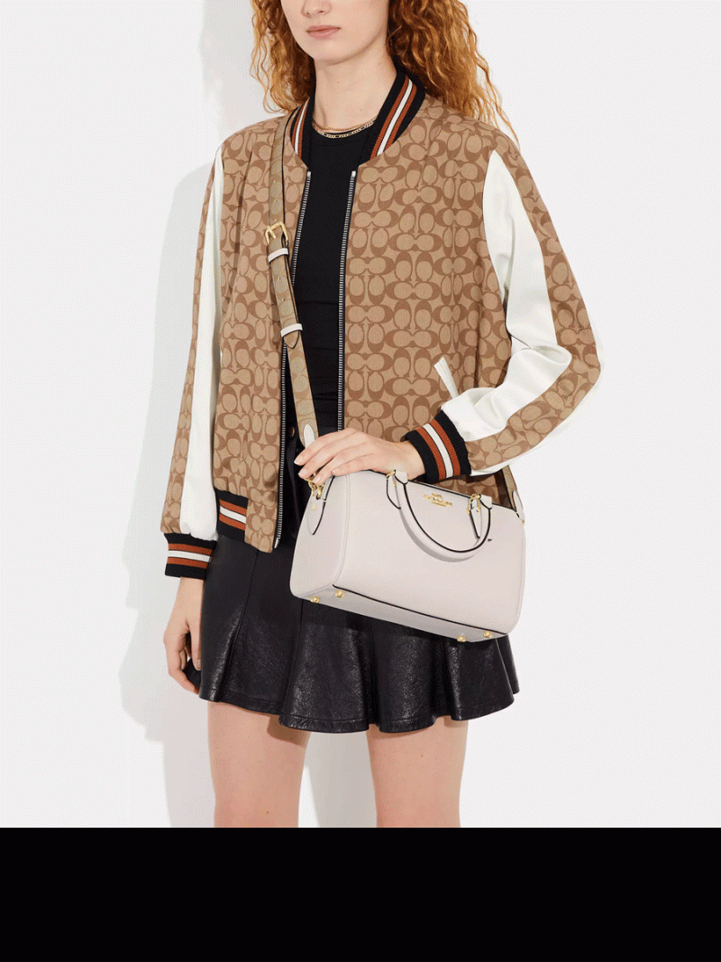 COACH Rowan Satchel With Signature Canvas Detail - Image 4