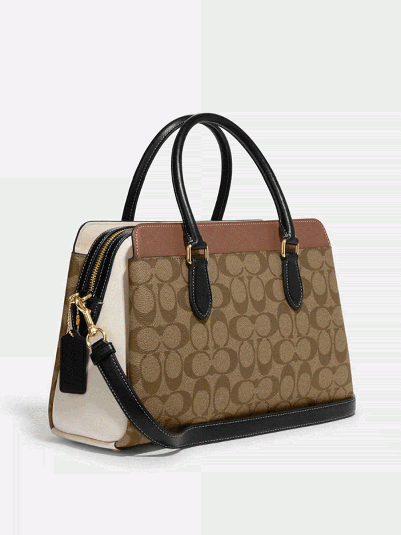 COACH Darcie Carryall In Colorblock Signature Canvas (AS IS) - Image 3