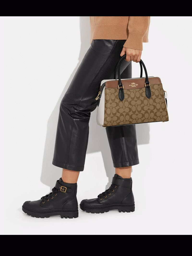 COACH Darcie Carryall In Colorblock Signature Canvas (AS IS) - Image 6