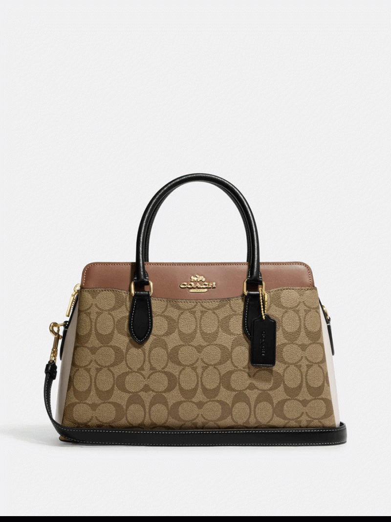 COACH Darcie Carryall In Colorblock Signature Canvas (AS IS)