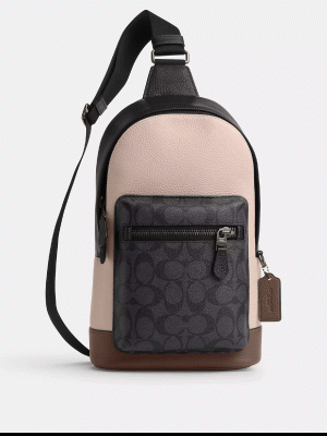 COACH West Pack In Colorblock Signature Canvas