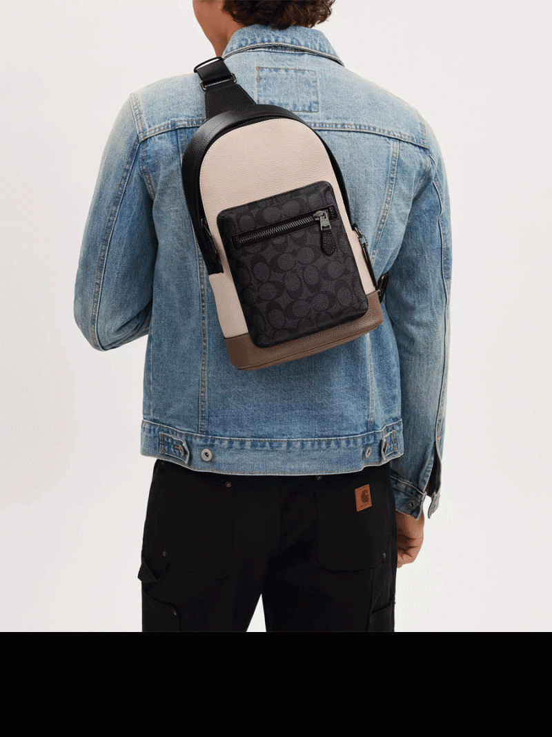 COACH West Pack In Colorblock Signature Canvas - Image 4