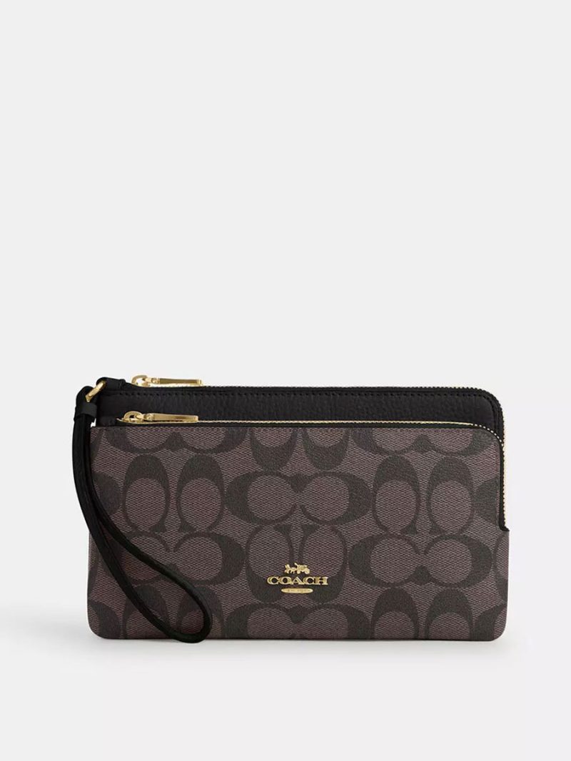 COACH Double Zip Wallet In Signature Canvas