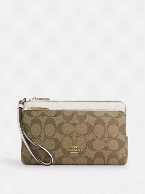 COACH Double Zip Wallet In Signature Canvas