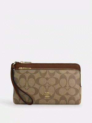 COACH Double Zip Wallet In Signature Canvas