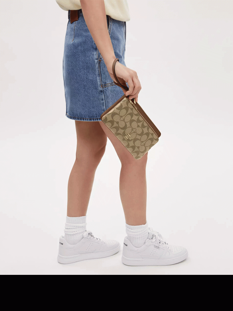 COACH Double Zip Wallet In Signature Canvas - Image 3