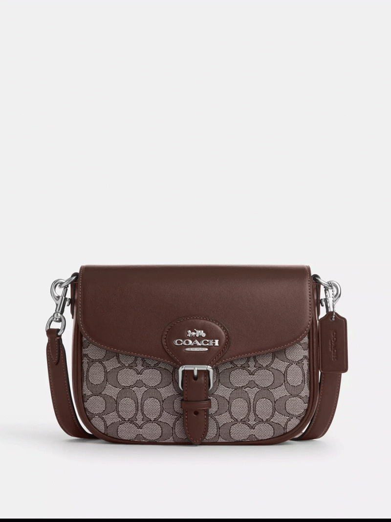 COACH Amelia Saddle Bag In Signature Jacquard