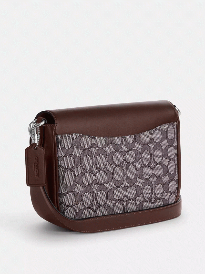 COACH Amelia Saddle Bag In Signature Jacquard - Image 3