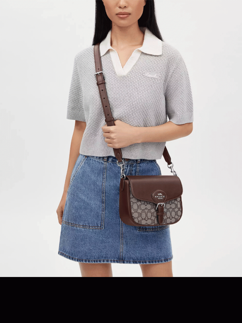 COACH Amelia Saddle Bag In Signature Jacquard - Image 4