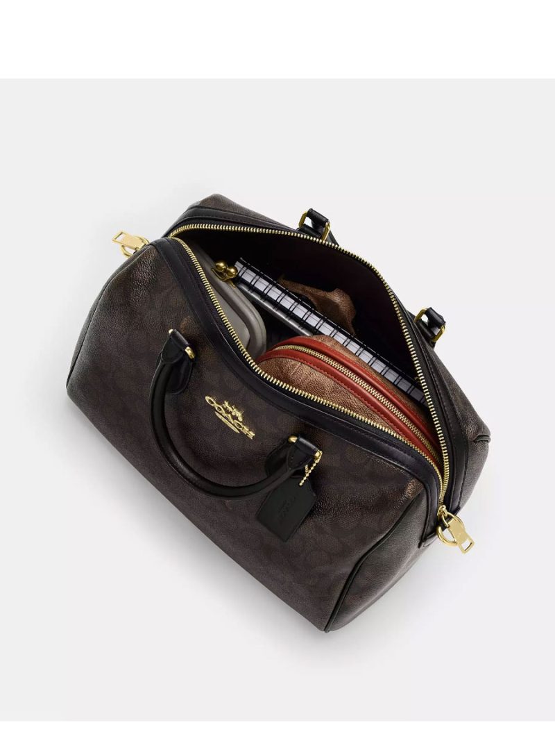 COACH Rowan Large Satchel Bag In Signature Canvas - Image 4