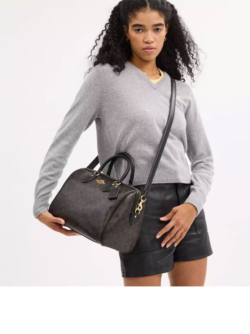 COACH Rowan Large Satchel Bag In Signature Canvas - Image 5