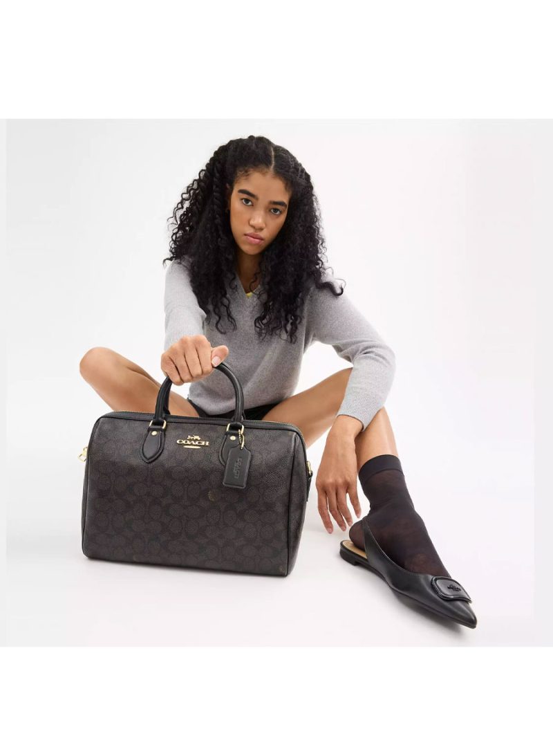 COACH Rowan Large Satchel Bag In Signature Canvas - Image 6