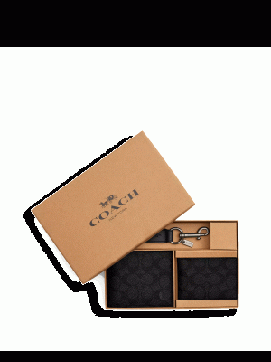 COACH Boxed 3 In 1 Wallet Gift Set In Signature Canvas