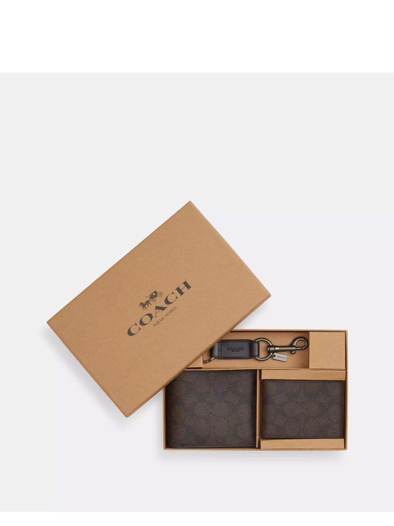 COACH Boxed 3 In 1 Wallet Gift Set In Signature Canvas