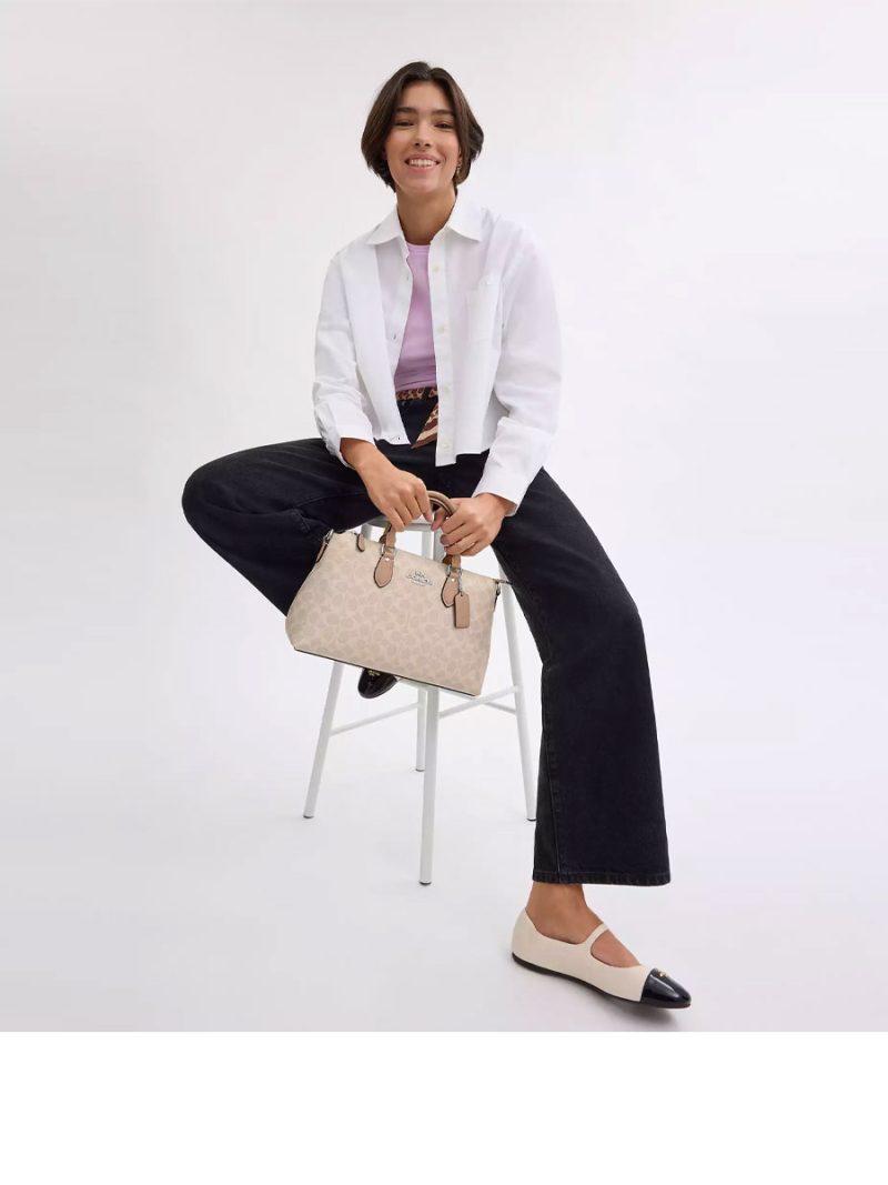 COACH Georgia Satchel Bag In Signature Canvas - Image 5
