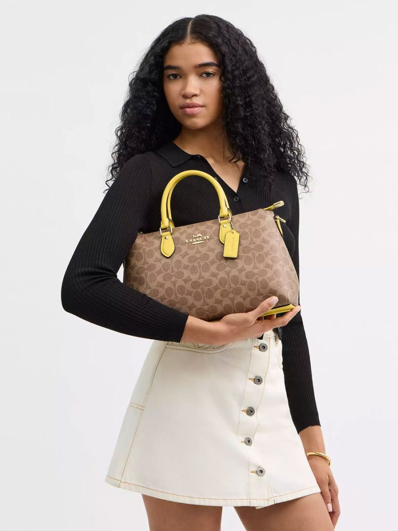 COACH Georgia Satchel Bag In Signature Canvas - Image 6