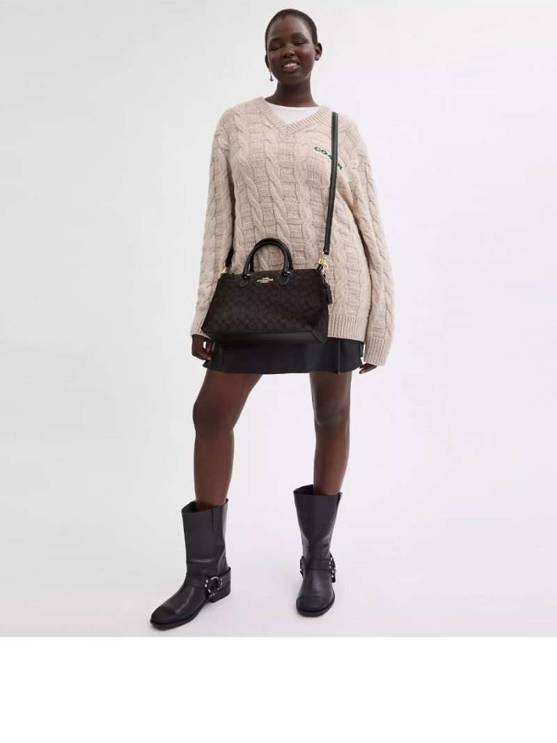 COACH Georgia Satchel Bag In Signature Canvas - Image 4