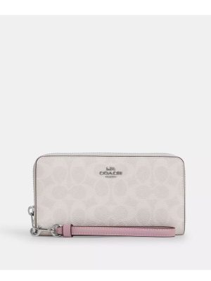 COACH Long Zip Around Wallet In Signature Canvas
