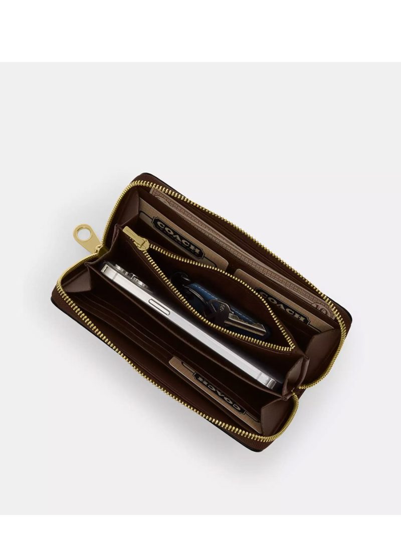 COACH Long Zip Around Wallet In Signature Canvas - Image 2