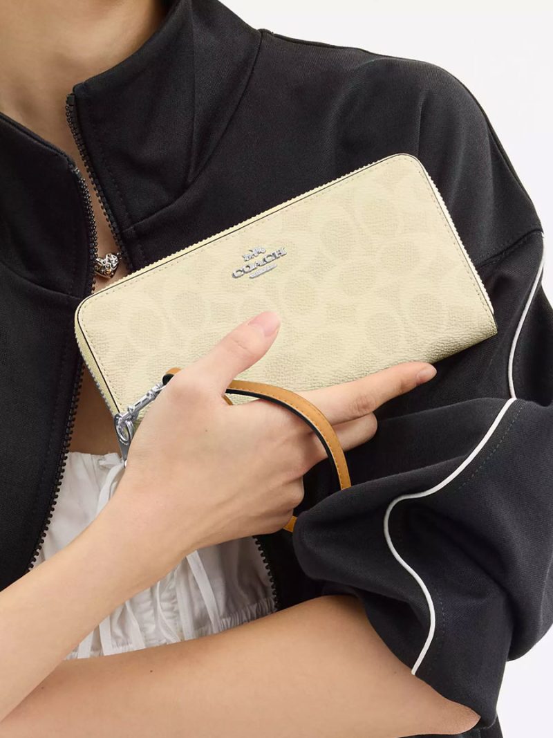 COACH Long Zip Around Wallet In Signature Canvas - Image 4