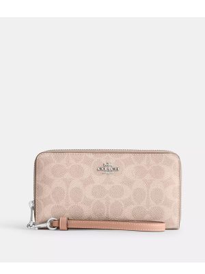 COACH Long Zip Around Wallet In Signature Canvas