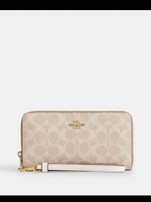 COACH Long Zip Around Wallet In Signature Canvas