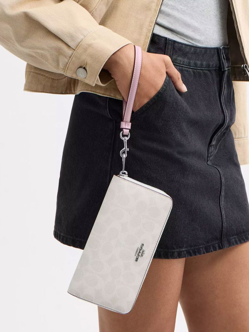 COACH Long Zip Around Wallet In Signature Canvas - Image 4