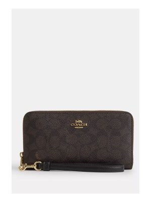 COACH Long Zip Around Wallet In Signature Canvas