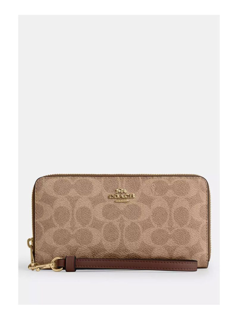 COACH Long Zip Around Wallet In Signature Canvas