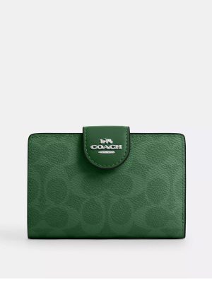 COACH Medium Corner Zip Wallet In Signature Canvas