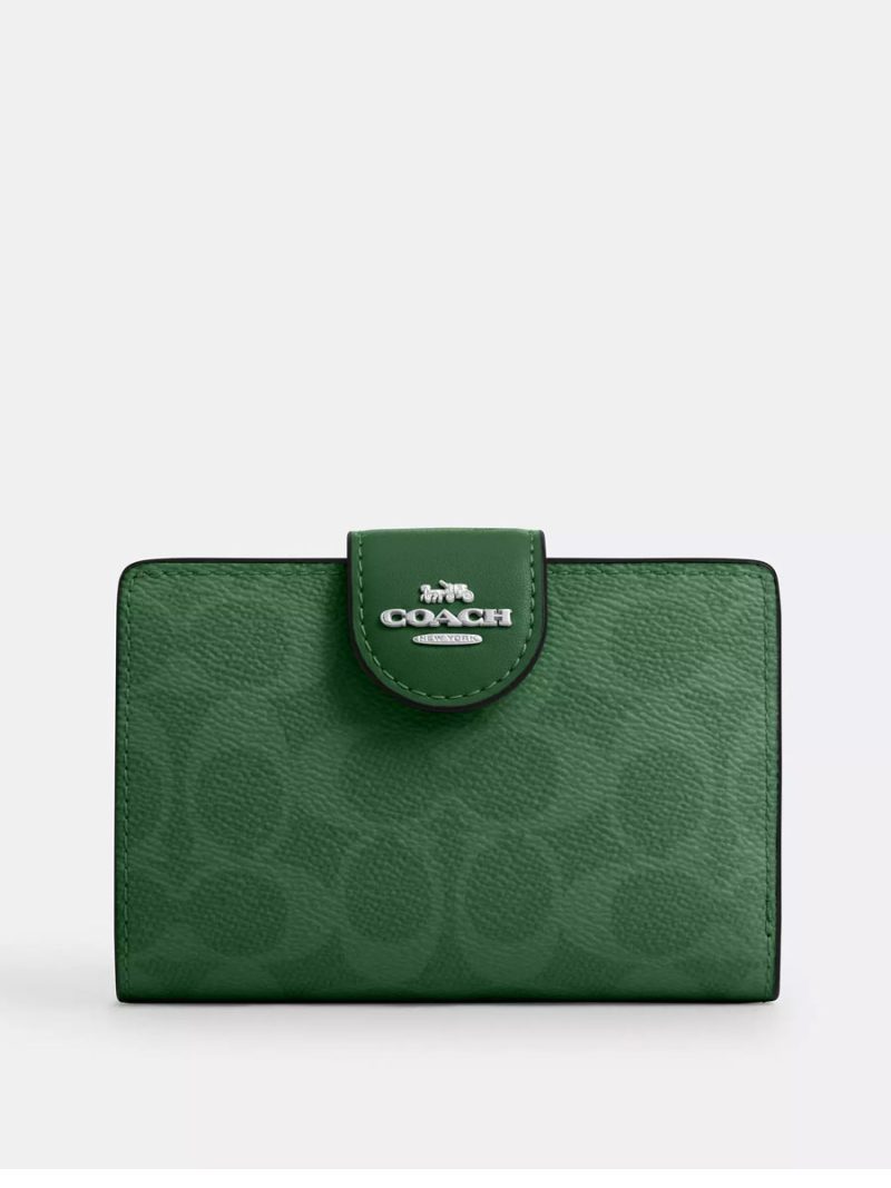 COACH Medium Corner Zip Wallet In Signature Canvas
