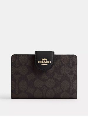 COACH Medium Corner Zip Wallet In Signature Canvas