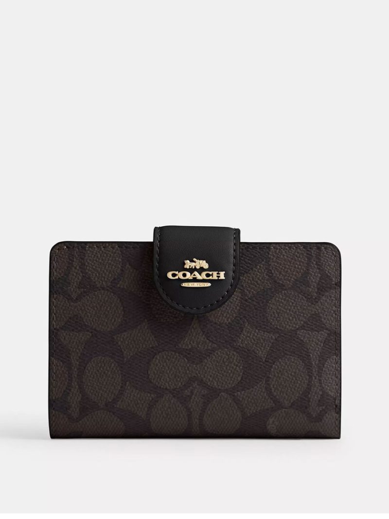 COACH Medium Corner Zip Wallet In Signature Canvas
