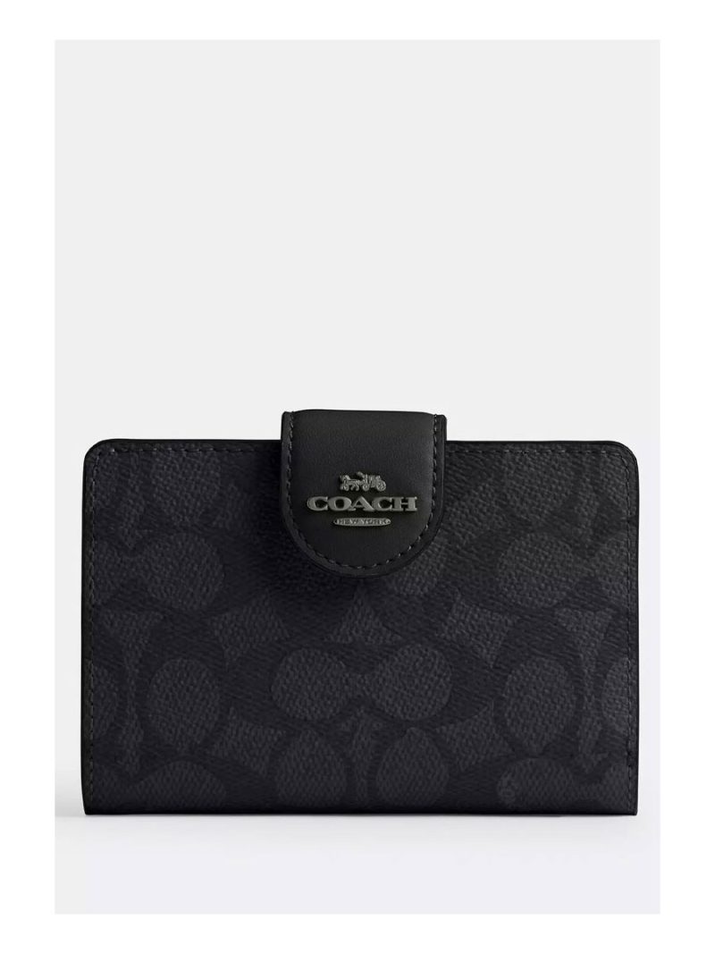 COACH Medium Corner Zip Wallet In Signature Canvas