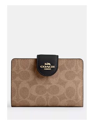 COACH Medium Corner Zip Wallet In Signature Canvas