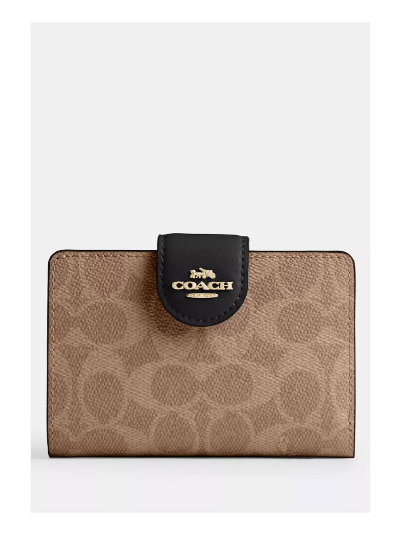 COACH Medium Corner Zip Wallet In Signature Canvas