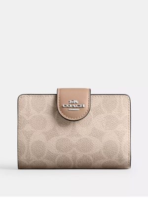 COACH Medium Corner Zip Wallet In Signature Canvas