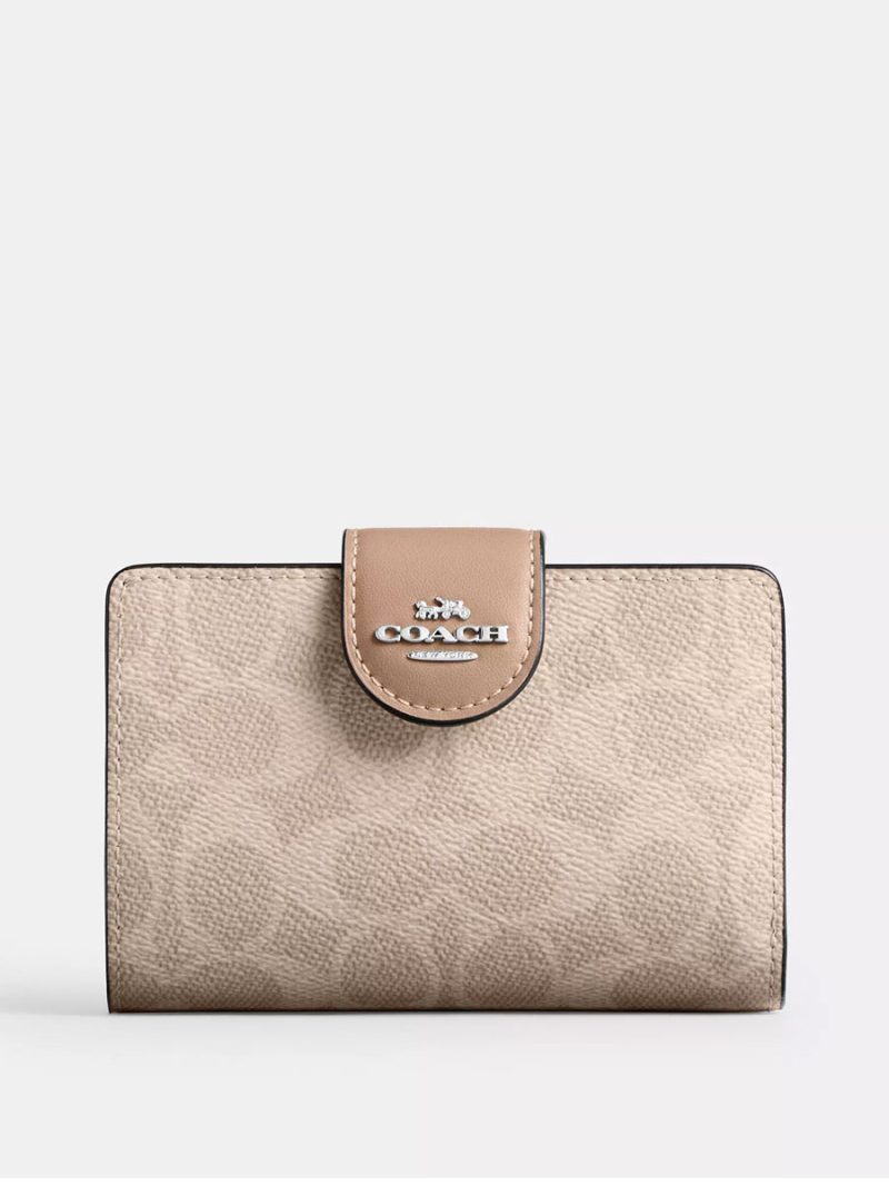 COACH Medium Corner Zip Wallet In Signature Canvas