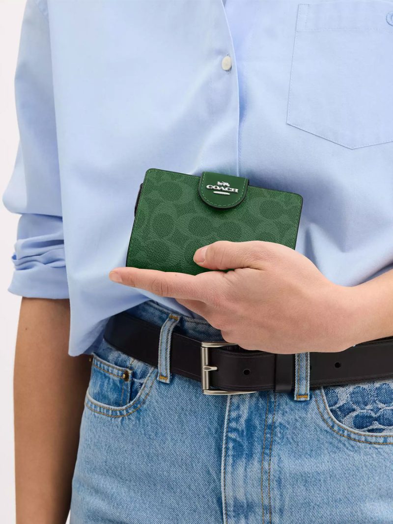 COACH Medium Corner Zip Wallet In Signature Canvas - Image 3