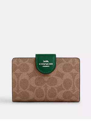 COACH Medium Corner Zip Wallet In Signature Canvas