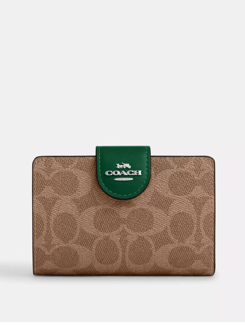 COACH Medium Corner Zip Wallet In Signature Canvas